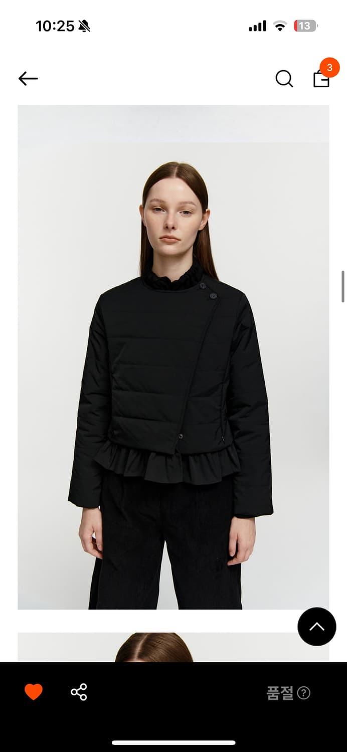 버뮬라 RUFFLE PADDED JACKET (BLACK) 상품이미지4