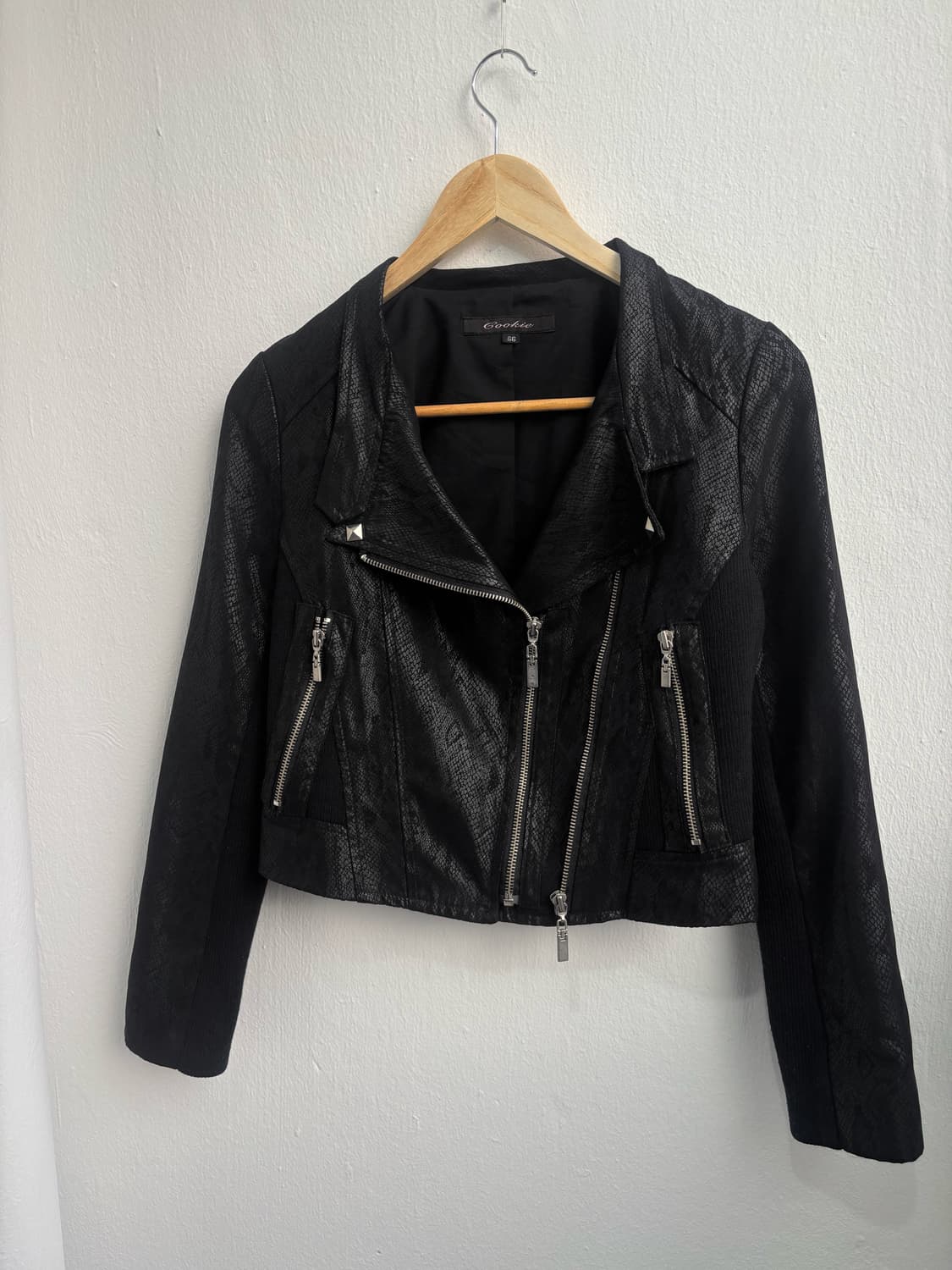 Vintage Black Crop Rider Jacket 상품이미지7