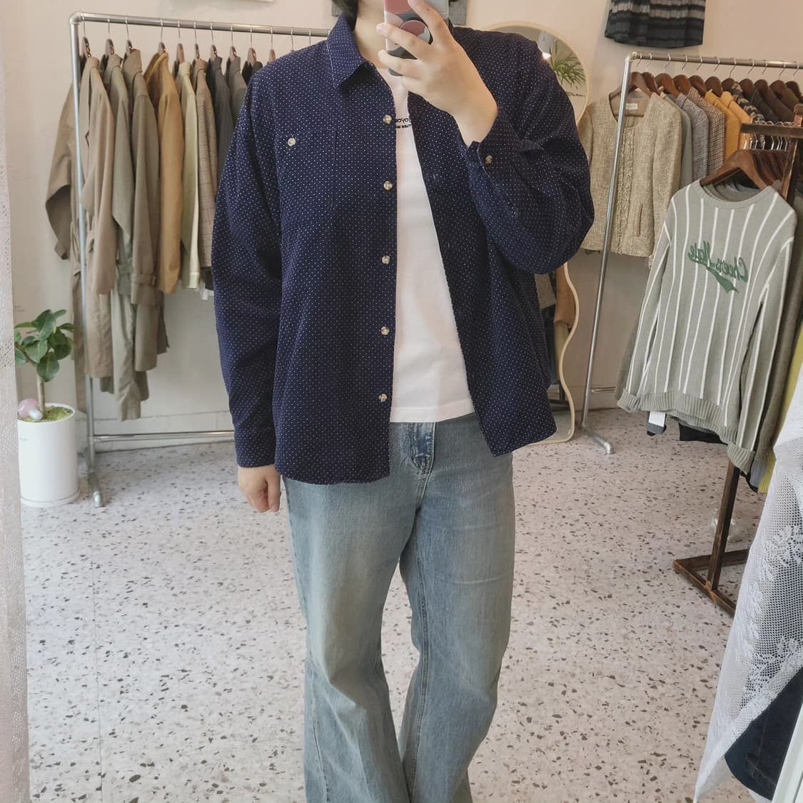 Moonlit field 도트 코듀로이 셔츠 상품이미지10