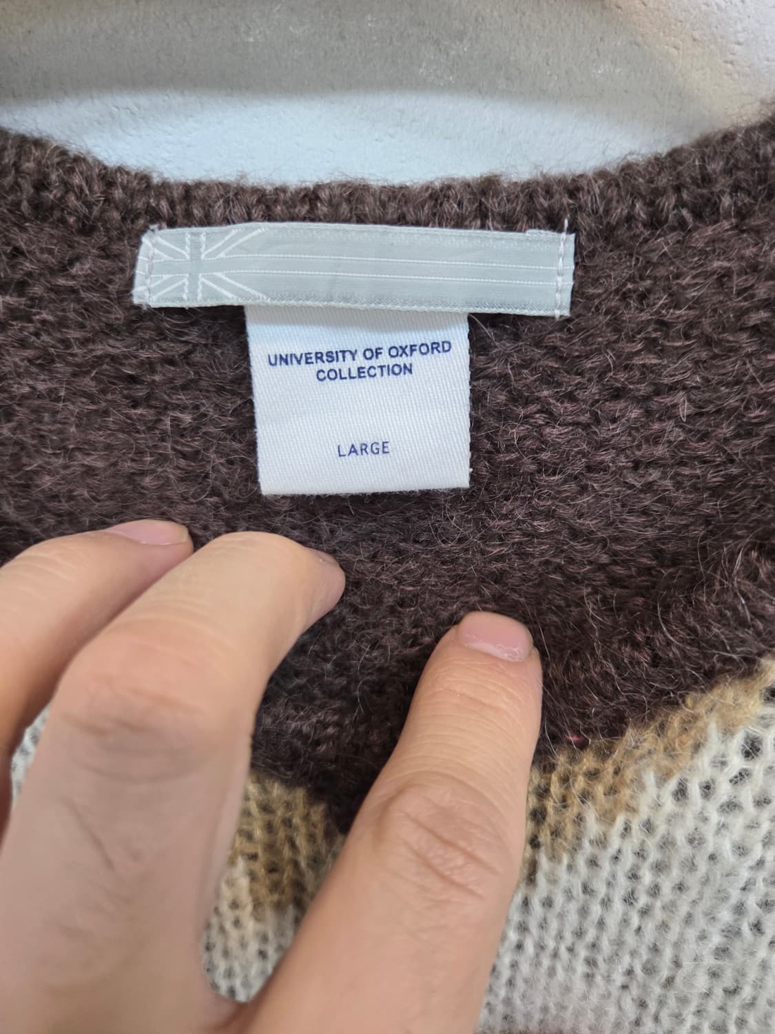 일본빈티지 아가일 패턴 니트조끼 L 상품이미지3