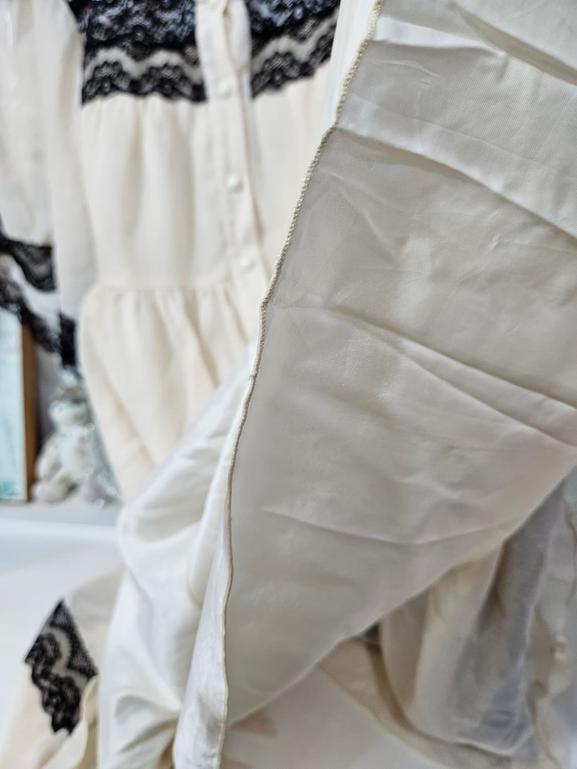 아이보리 블랙 레이스 로맨틱 원피스 상품이미지8