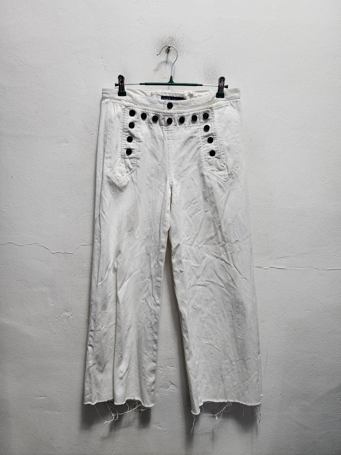 폴로랄프로렌 단추디테일 화이트 와이드 데님  상품이미지1