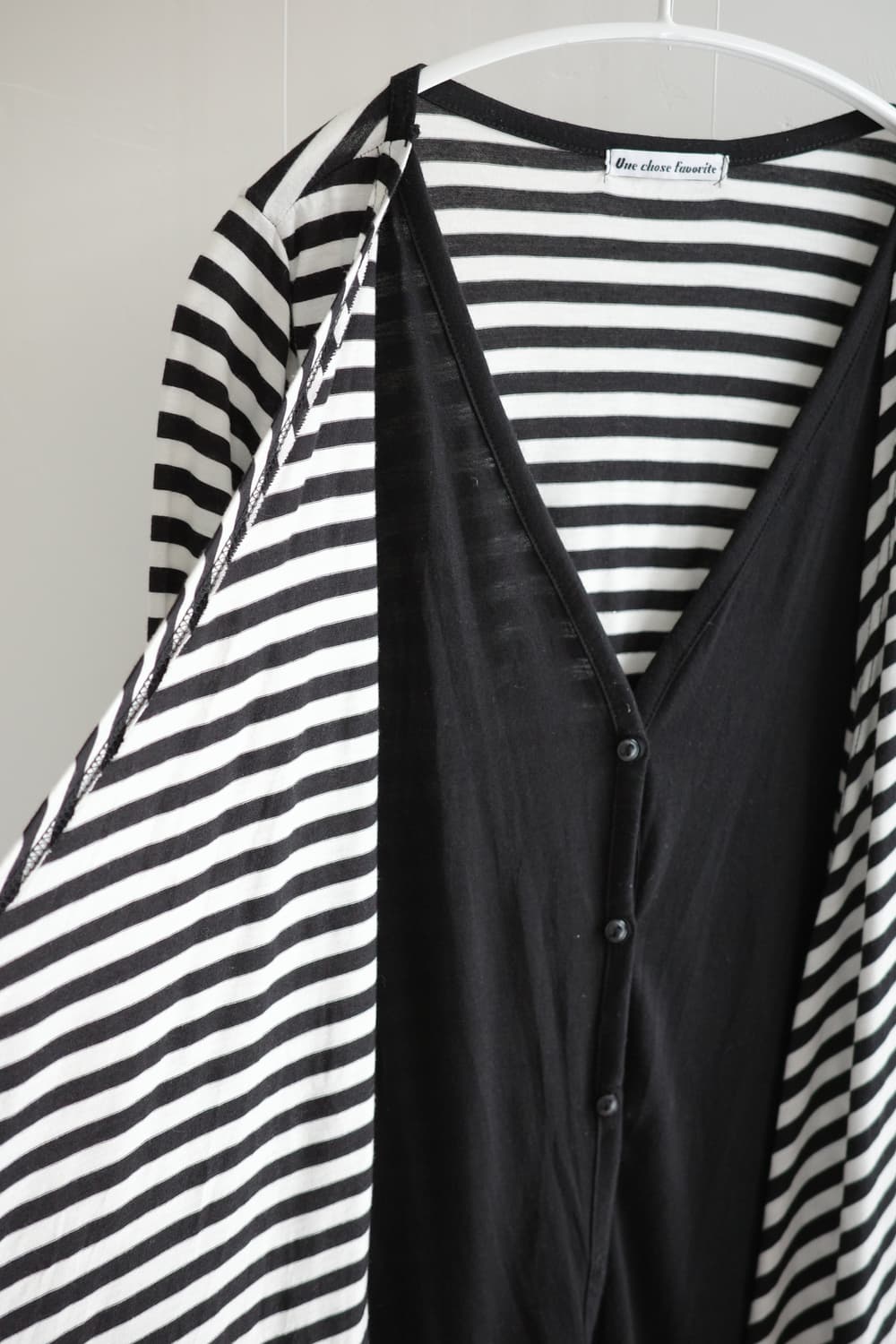Monochrome striped layered cardigan 상품이미지2