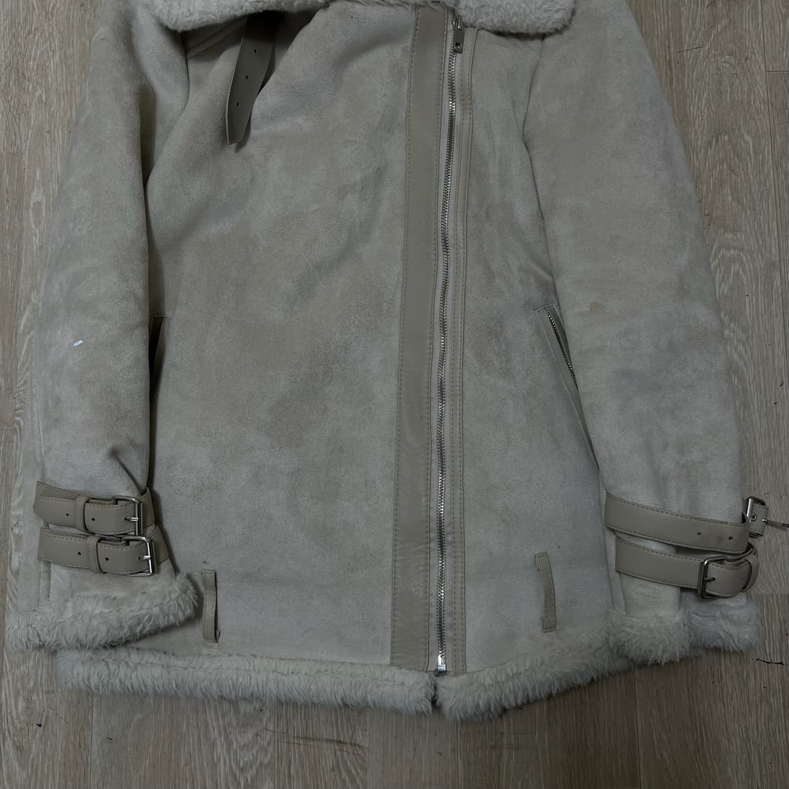 PLUS SQ 여성 스웨이드 양털 무스탕 자켓 FREE  상품이미지3