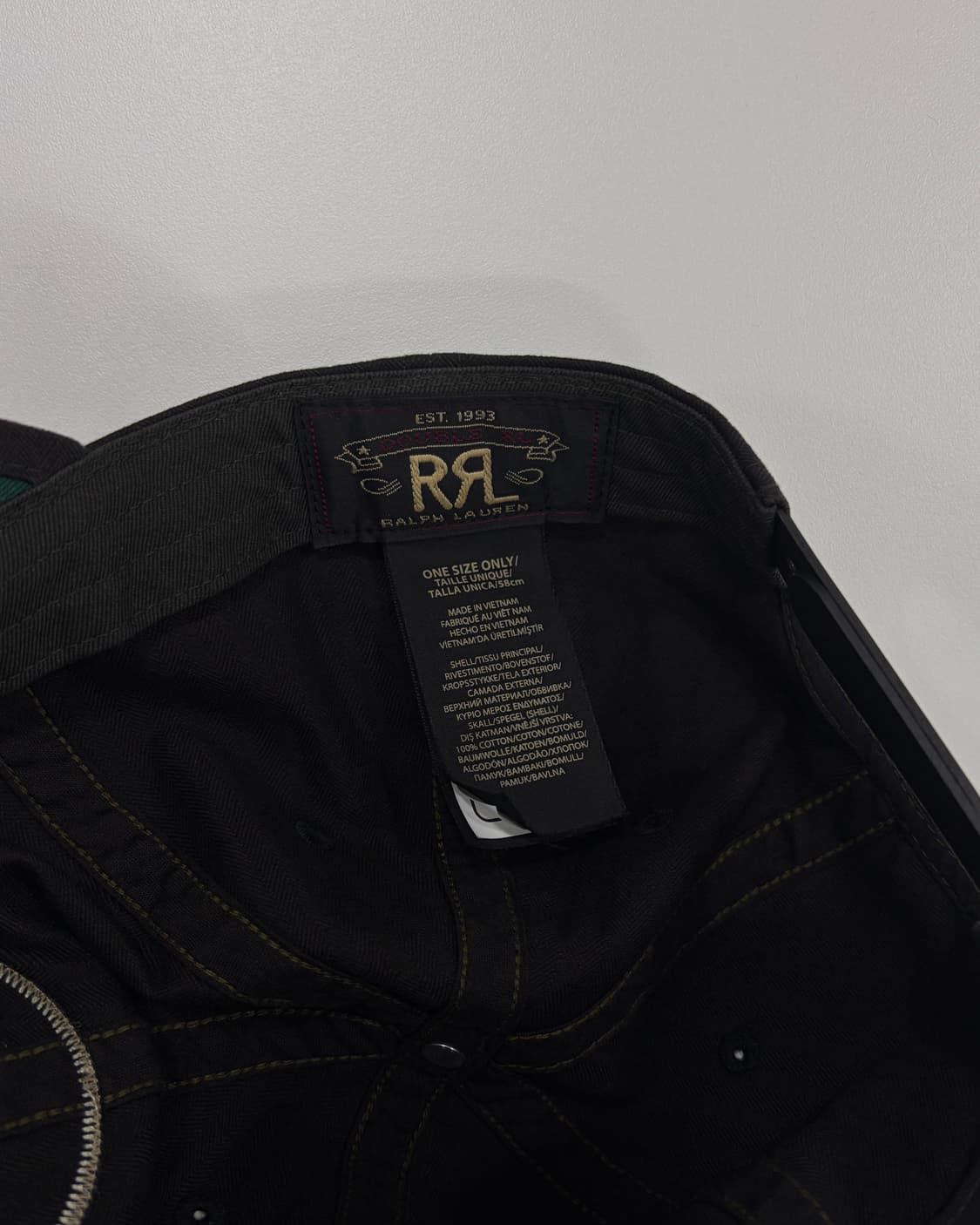 더블알엘 RRL 가먼트다잉 트윌 볼캡 블랙  상품이미지8