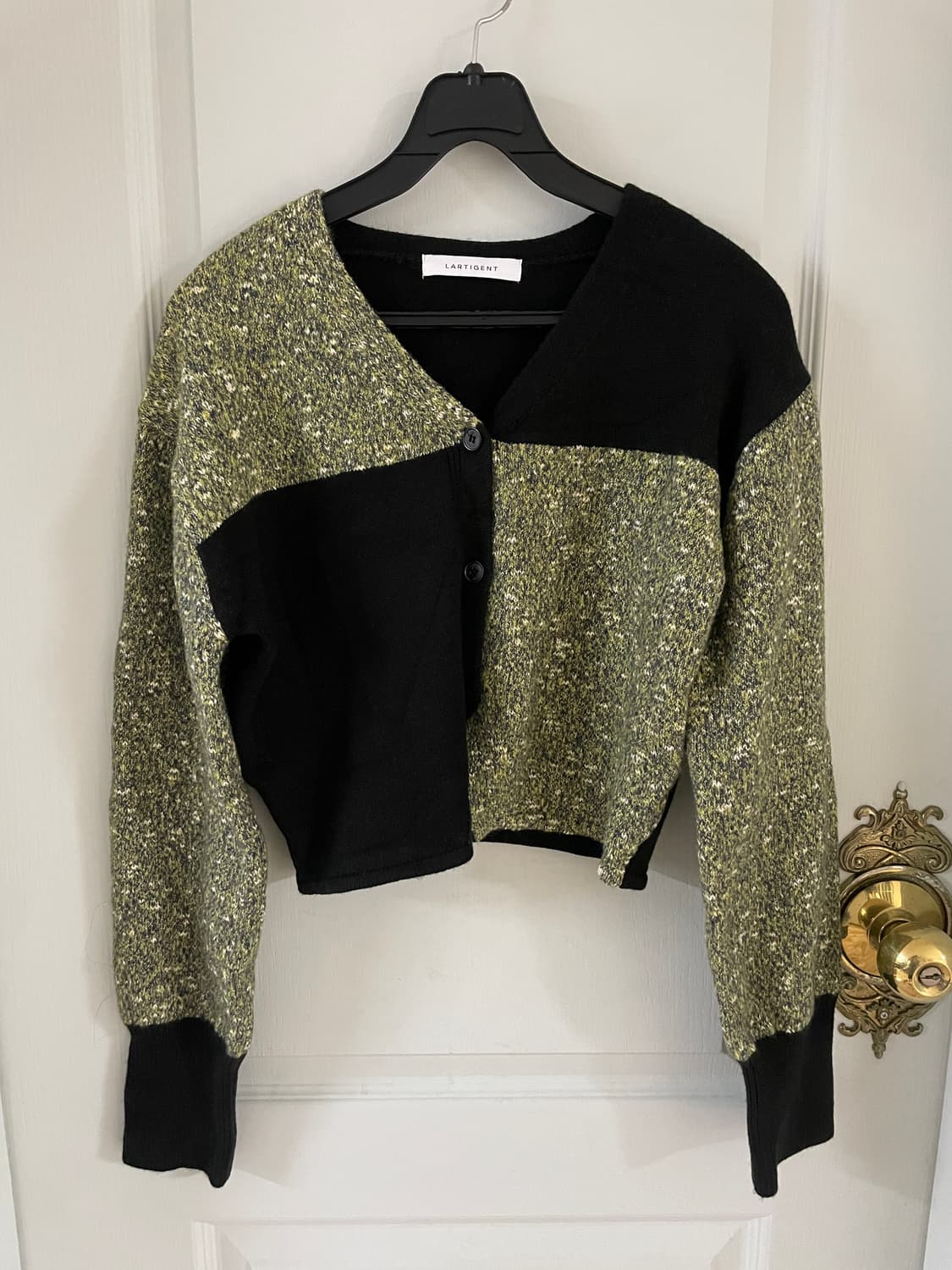 라티젠 배색 니트 가디건 상품이미지1