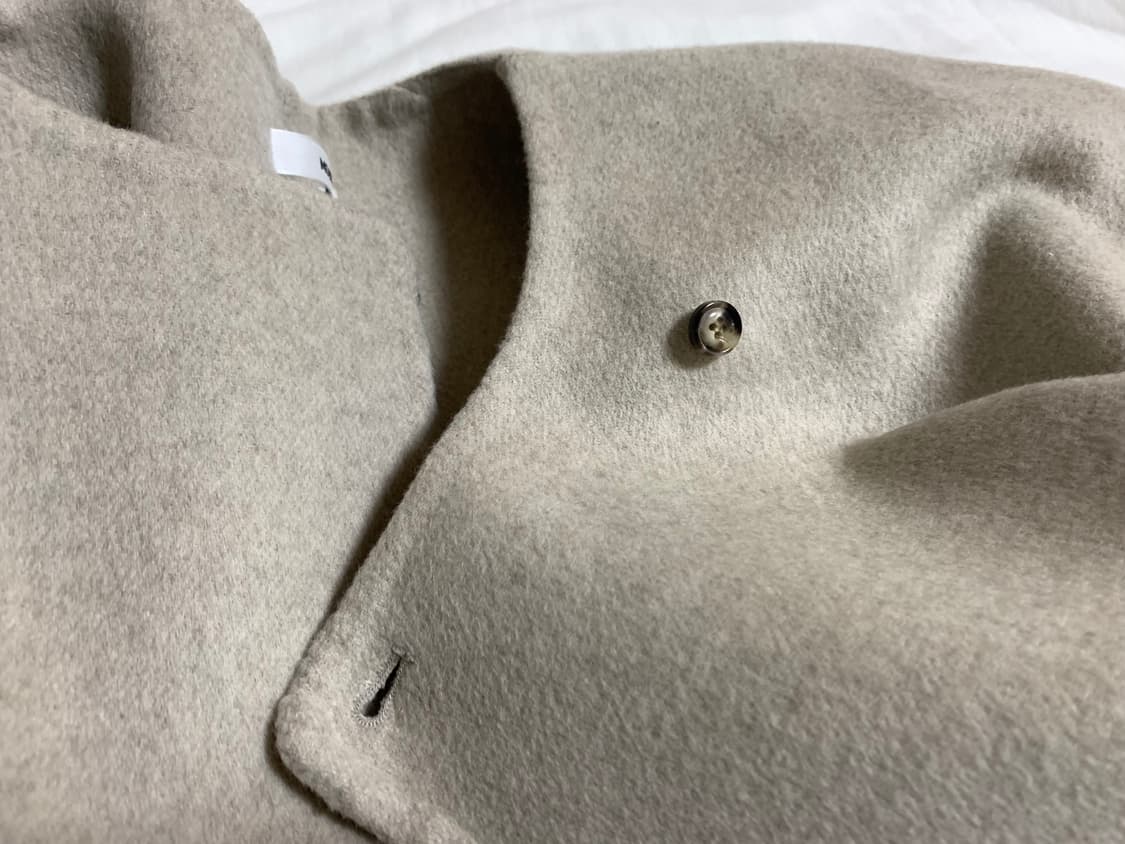 모노하 라운드넥 핸드메이드 코트 베이지  상품이미지4