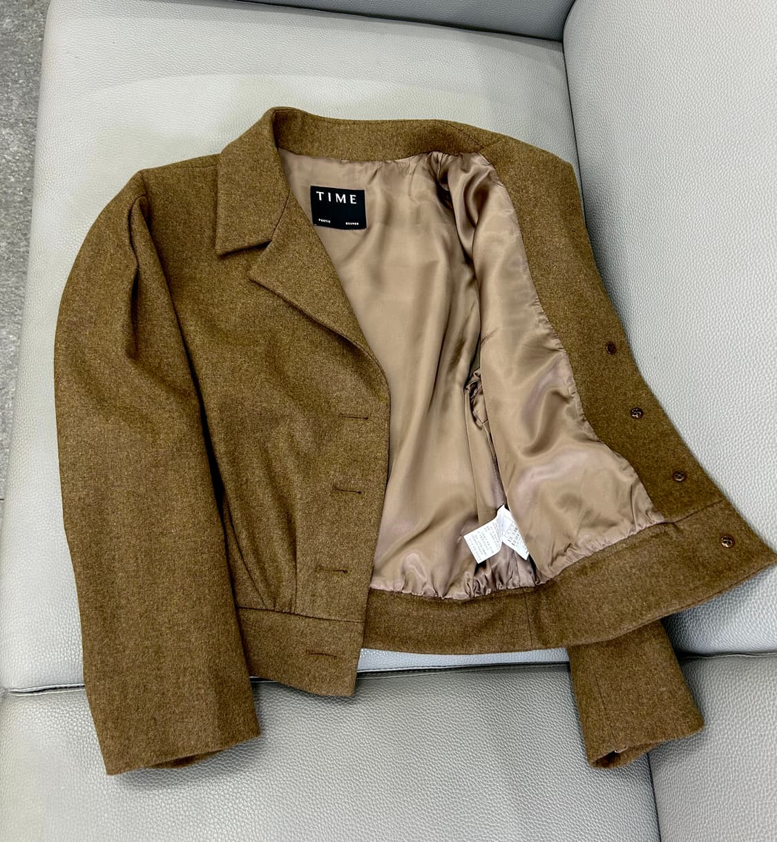 한섬 타임 캐시미어 울 혼방 블렌드 셔링 재킷(Free) 상품이미지8