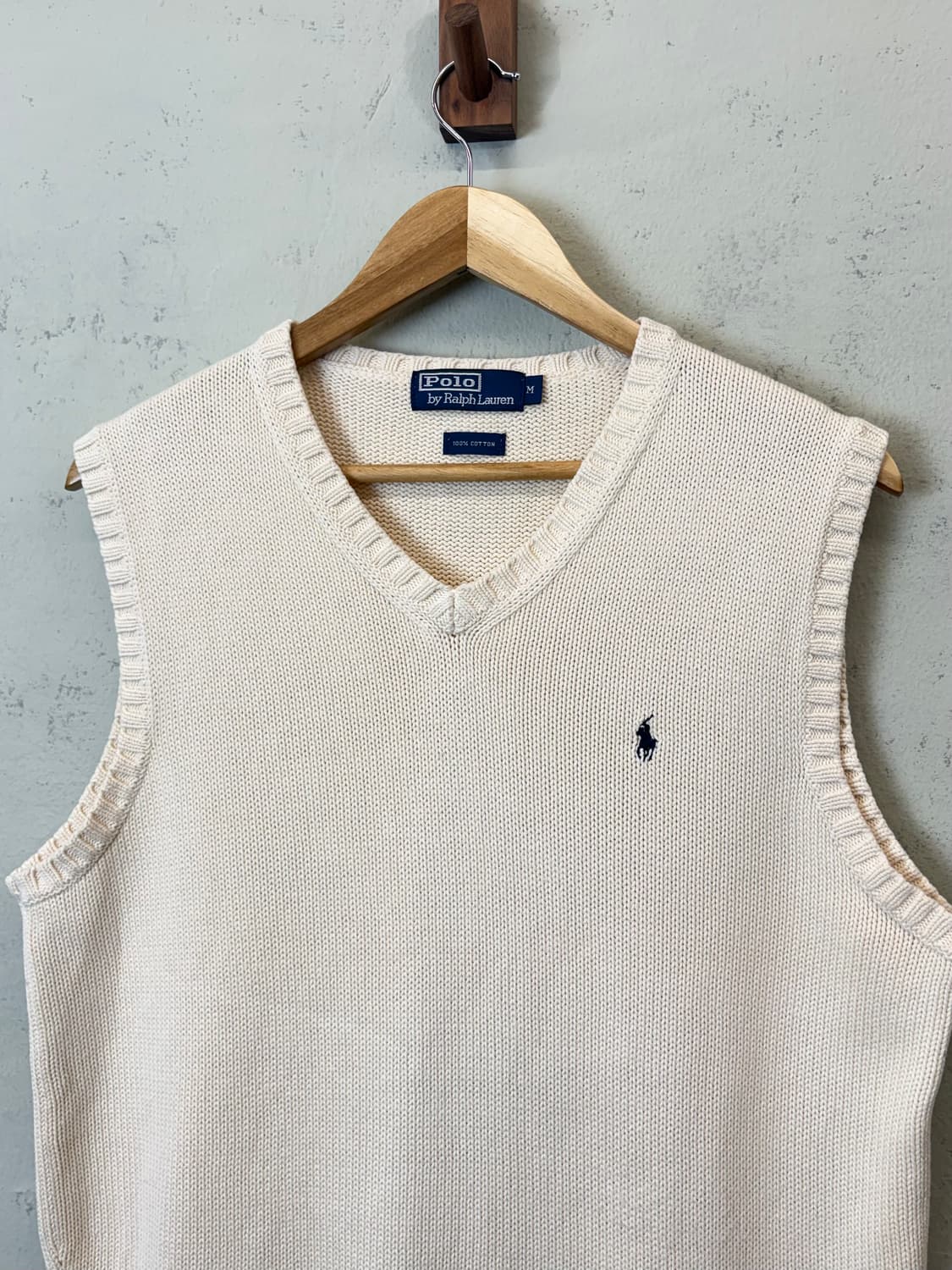폴로랄프로렌 빈티지 크림 아이보리 니트 조끼 상품이미지4