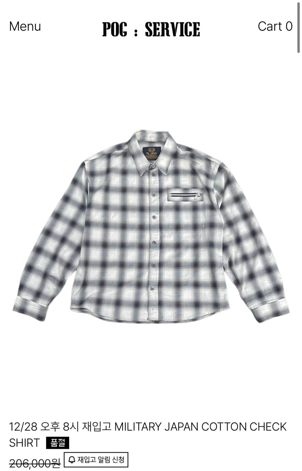 MILITARY JAPAN COTTON CHECK SHIRT 상품이미지1