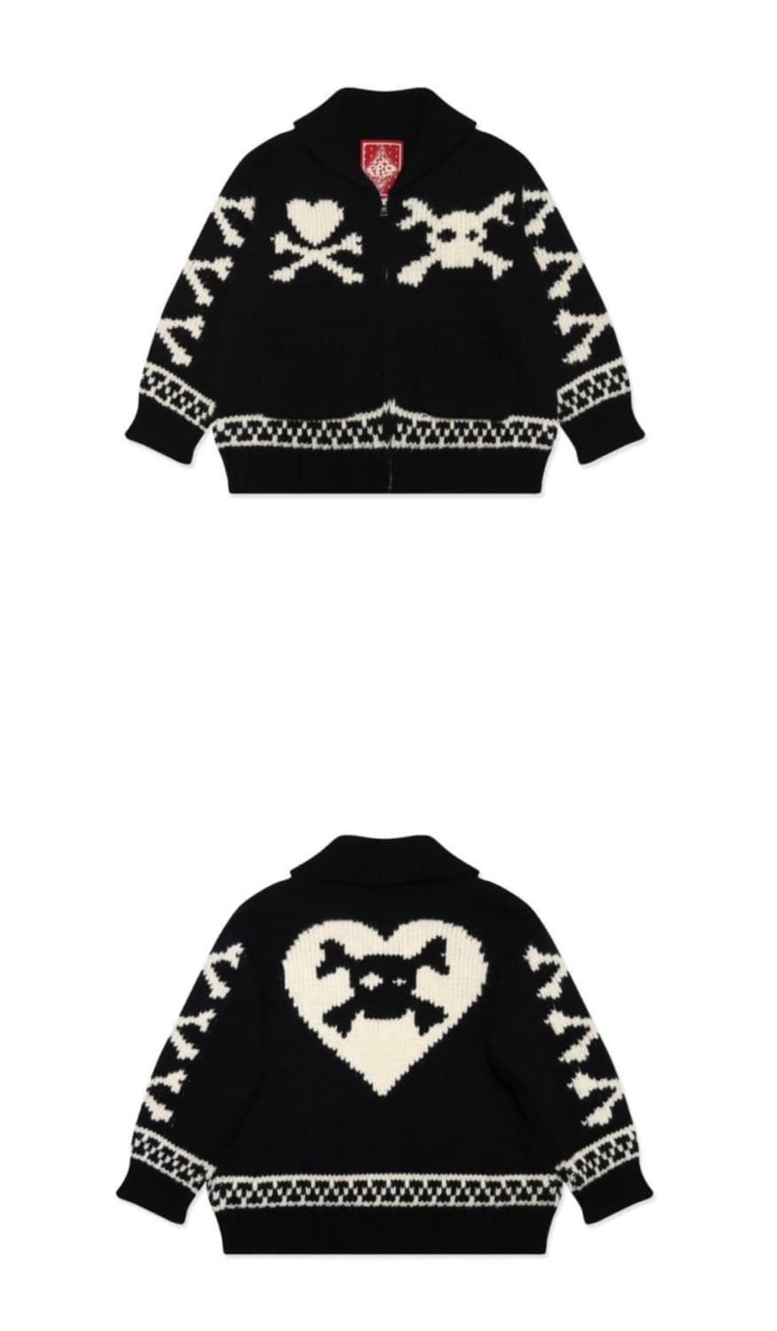 LOVE AND SKULL CARDIGAN BLACK  상품이미지4