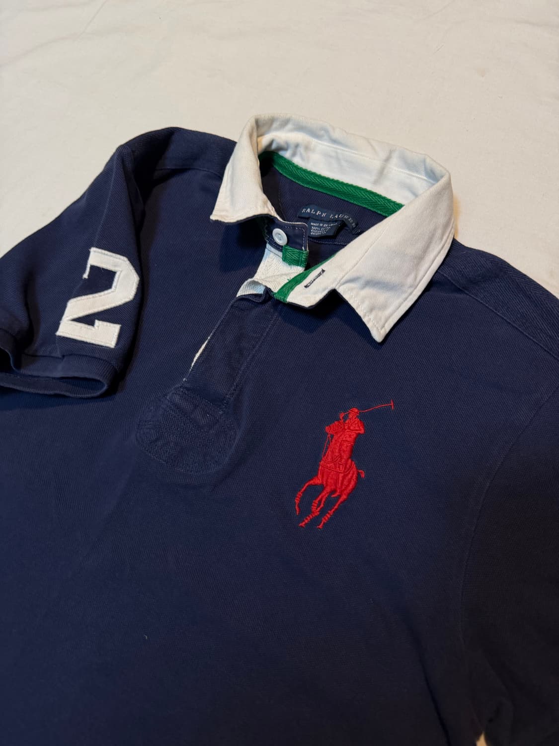 폴로 랄프로렌 빅포니 치프키프 헤리티지 럭비티 네이비 레드 상품이미지2