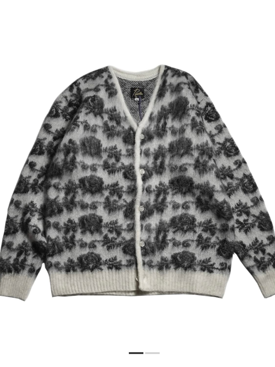 니들스 모헤어 가디건 로즈 화이트 블랙 (xs) 상품이미지2