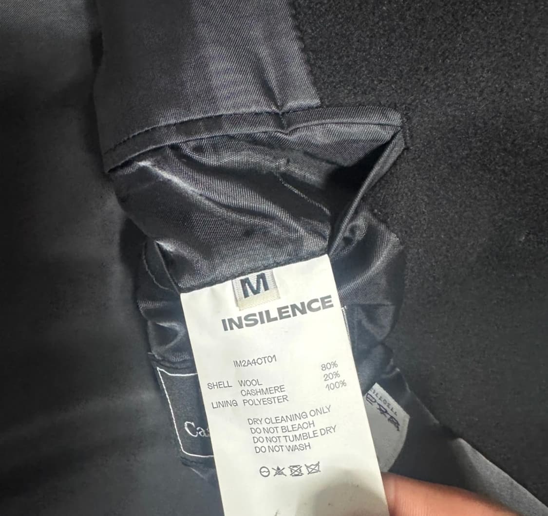 인사일런스 캐시미어 블렌드 싱글 코트 블랙 ‘ 상품이미지5