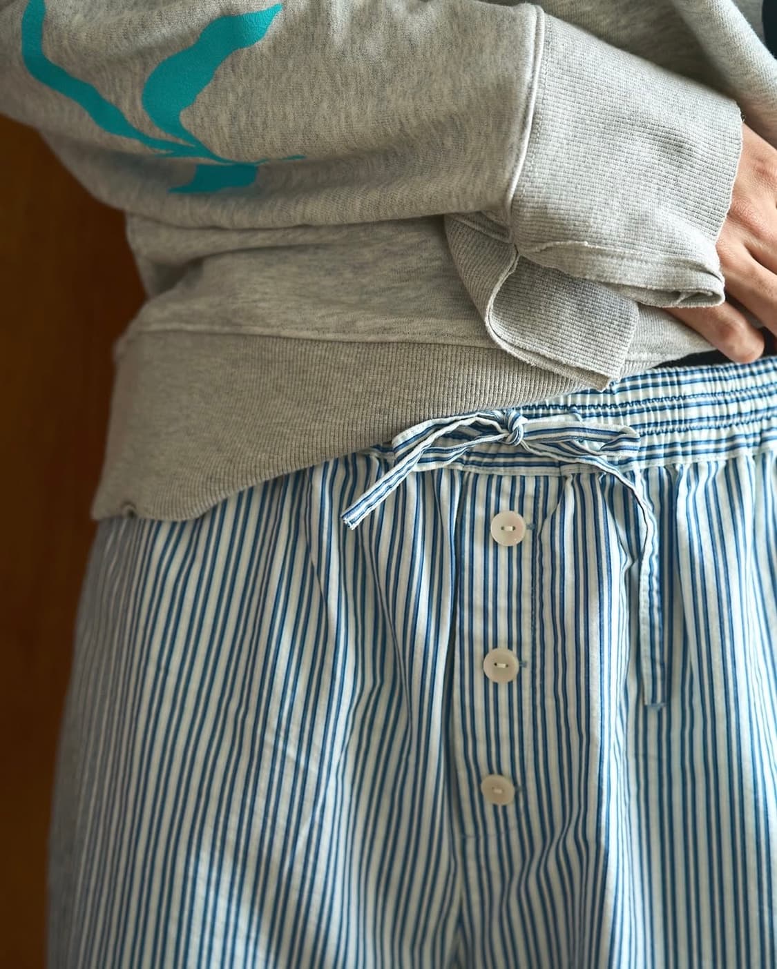 Camphor wood - 24aw 와이드 스트라이프 배기 팬츠 상품이미지2