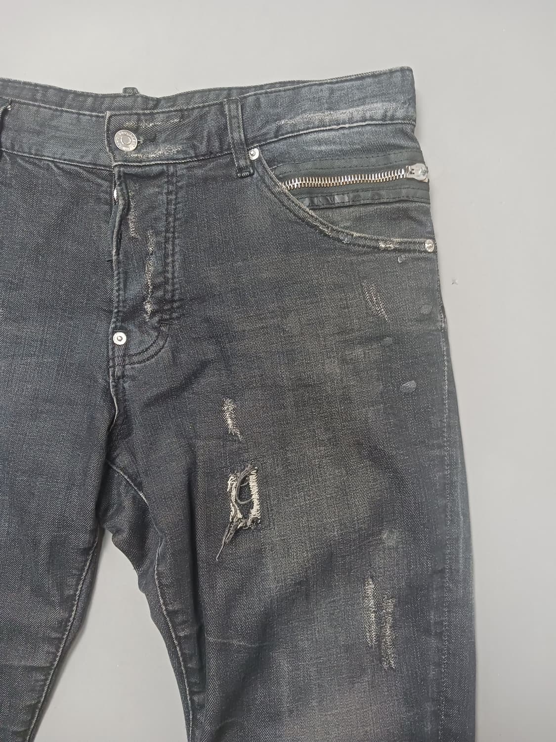 [34] 디스퀘어드2 더티오일 블랙 M 부블레진 청바지 상품이미지4