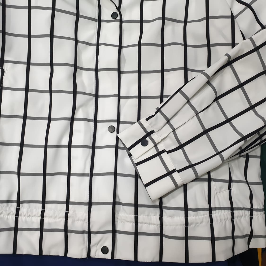 abplus 차이나 카라 허리스트링 체크 점퍼 55 상품이미지7