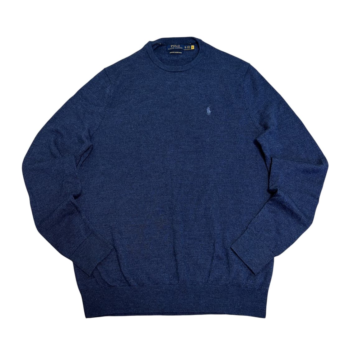 QR택)폴로 랄프로렌 메리노 울 와플 네이비 크루넥 니트 상품이미지1