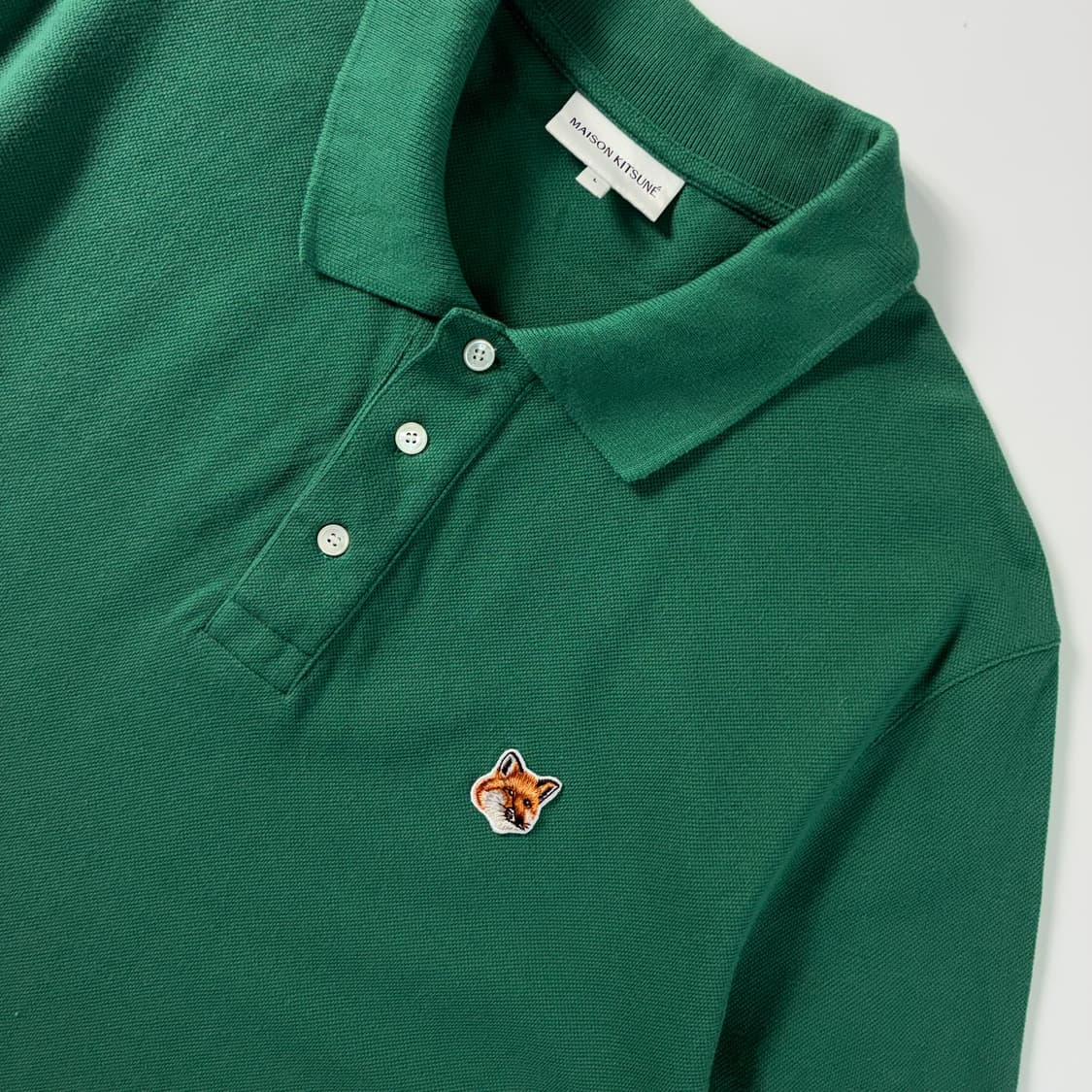 Maison kitsune  메종키츠네 폭스헤드 그린 반팔 카라티셔츠   상품이미지2