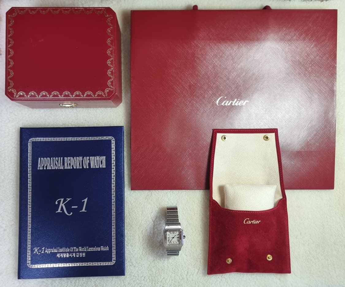 까르띠에 산토스 갈베 스틸 L 블랙로만 쿼츠 남성 시계 04년 상품이미지8