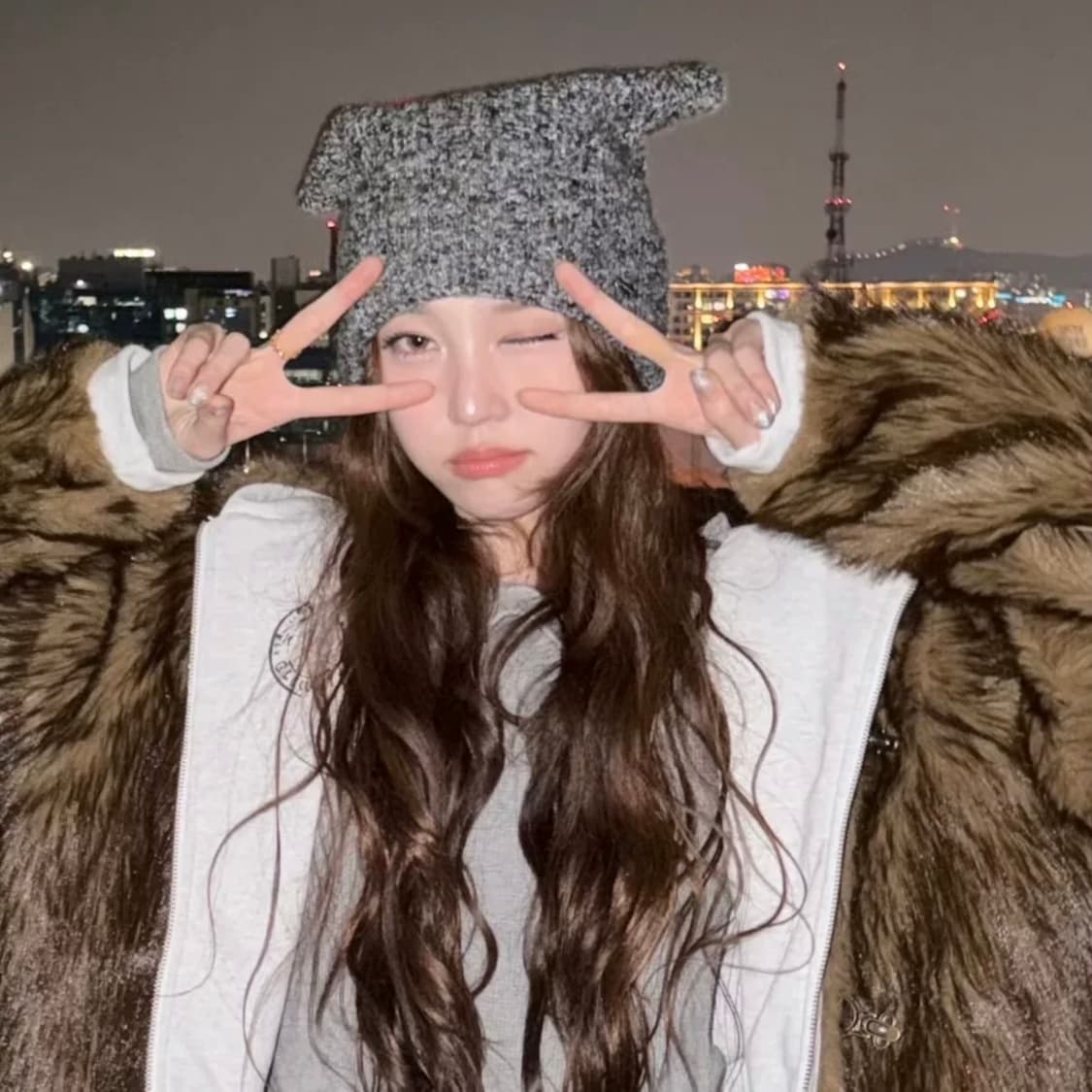 코이세이오 캣 비니 그레이 상품이미지2