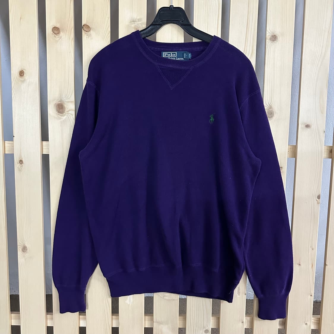 (M) 폴로 랄프로렌 퍼플 라운드 니트 맨투맨 상품이미지1