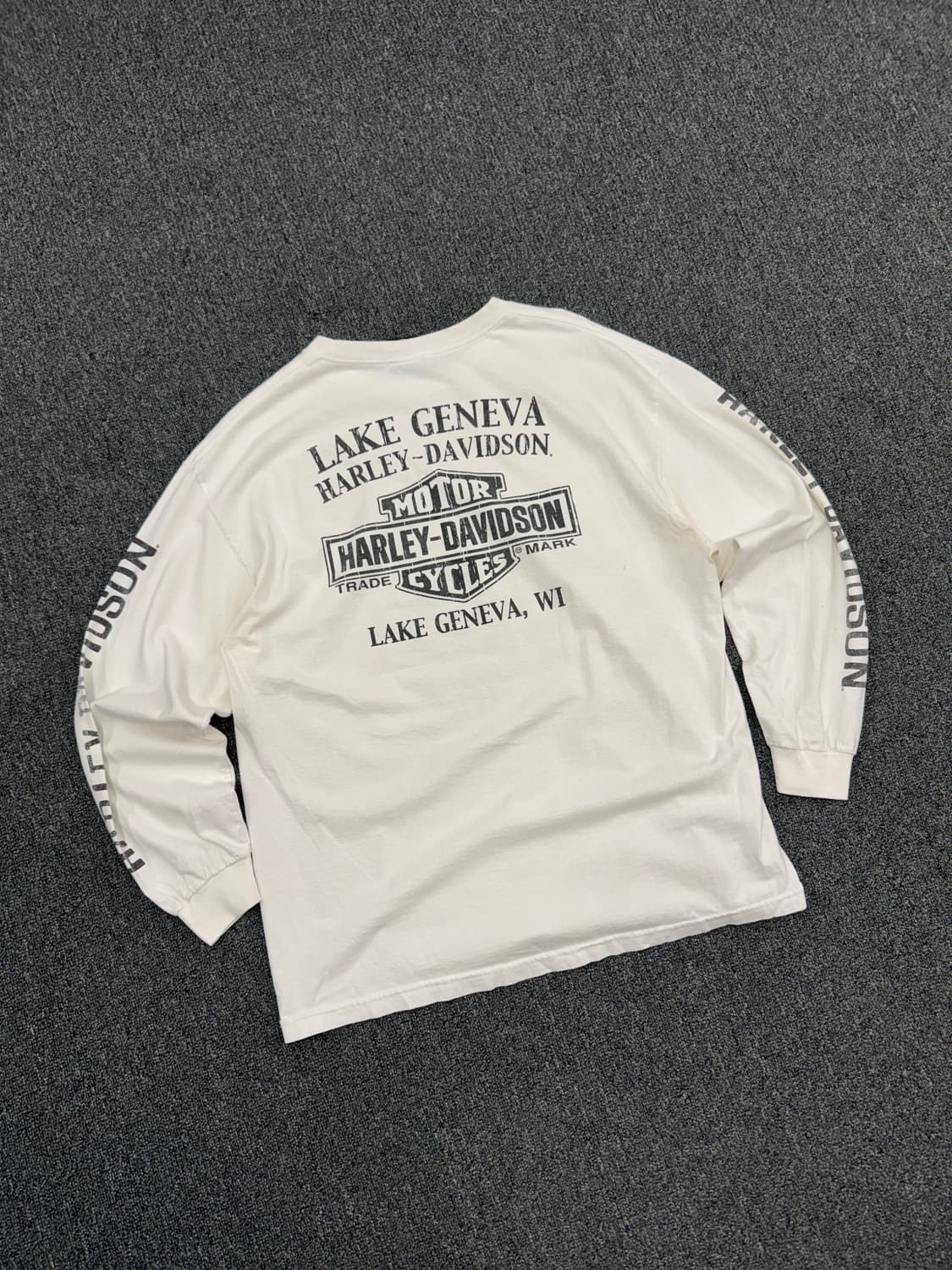 할리데이비슨 빈티지 SHOVELHEAD 엔진 프린팅 롱슬리브 상품이미지5