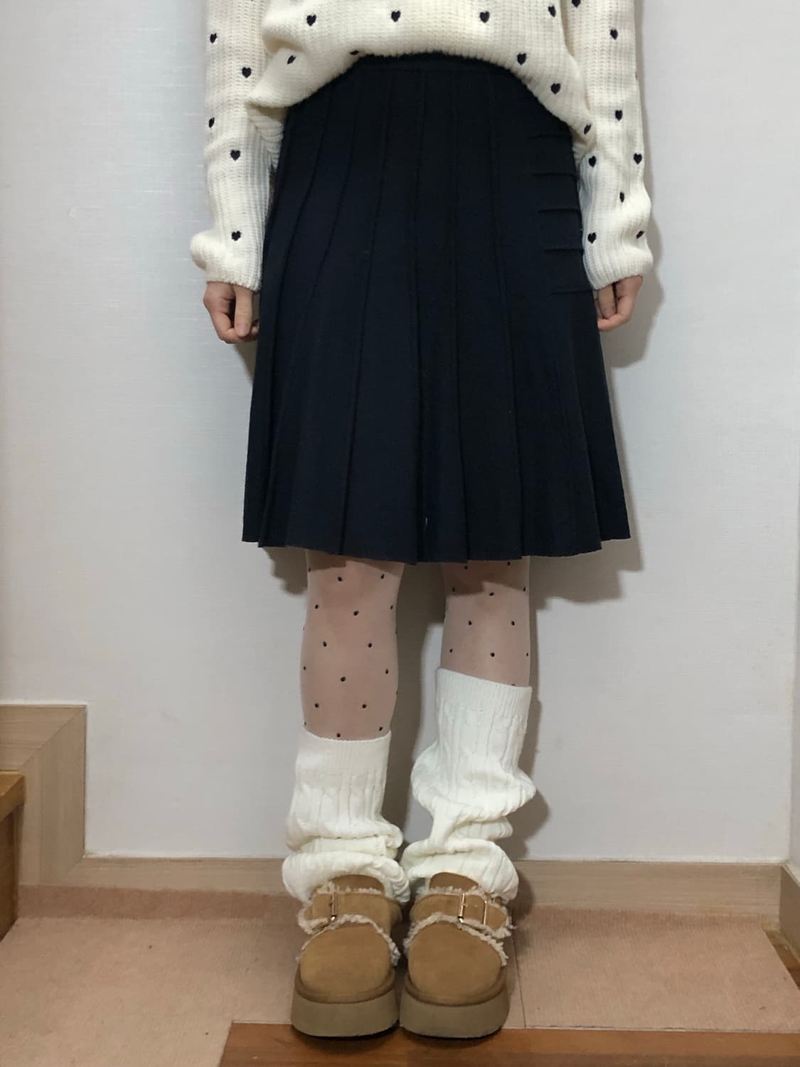 빈티지 네이비 플리츠 스커트 상품이미지6