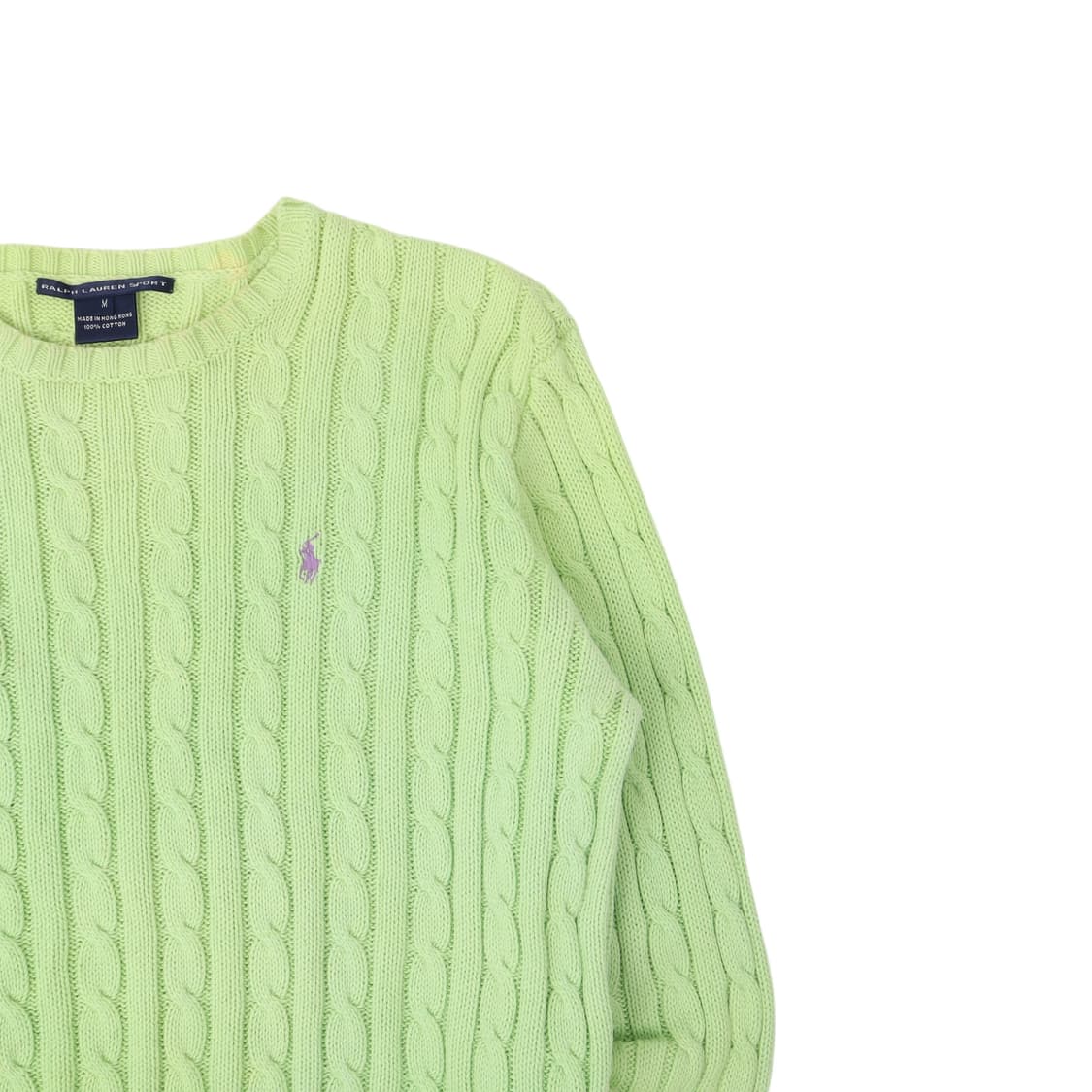 폴로 랄프로렌 라이트 그린 코튼 케이블 니트 상품이미지3