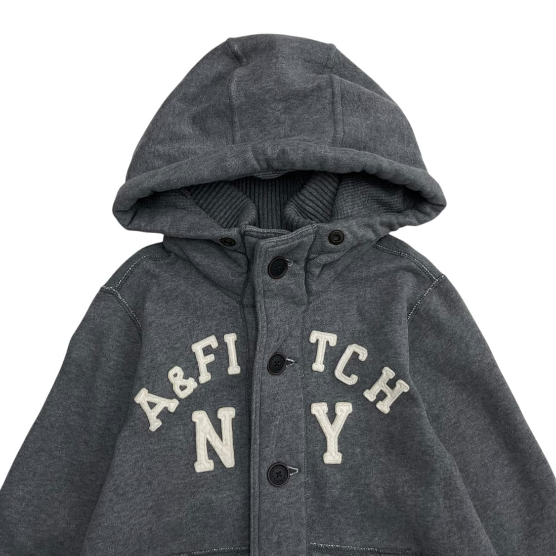 아베크롬비 센터로고 그레이 버튼 후드자켓 M 상품이미지6