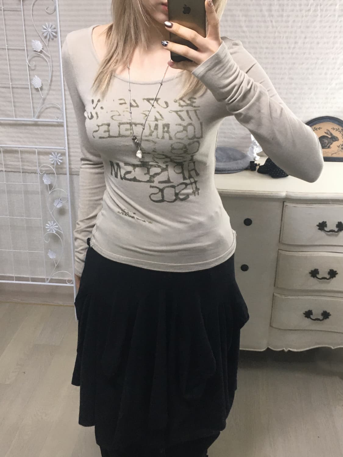 일본빈티지 y2k 레터링 딱붙 티셔츠 상품이미지3