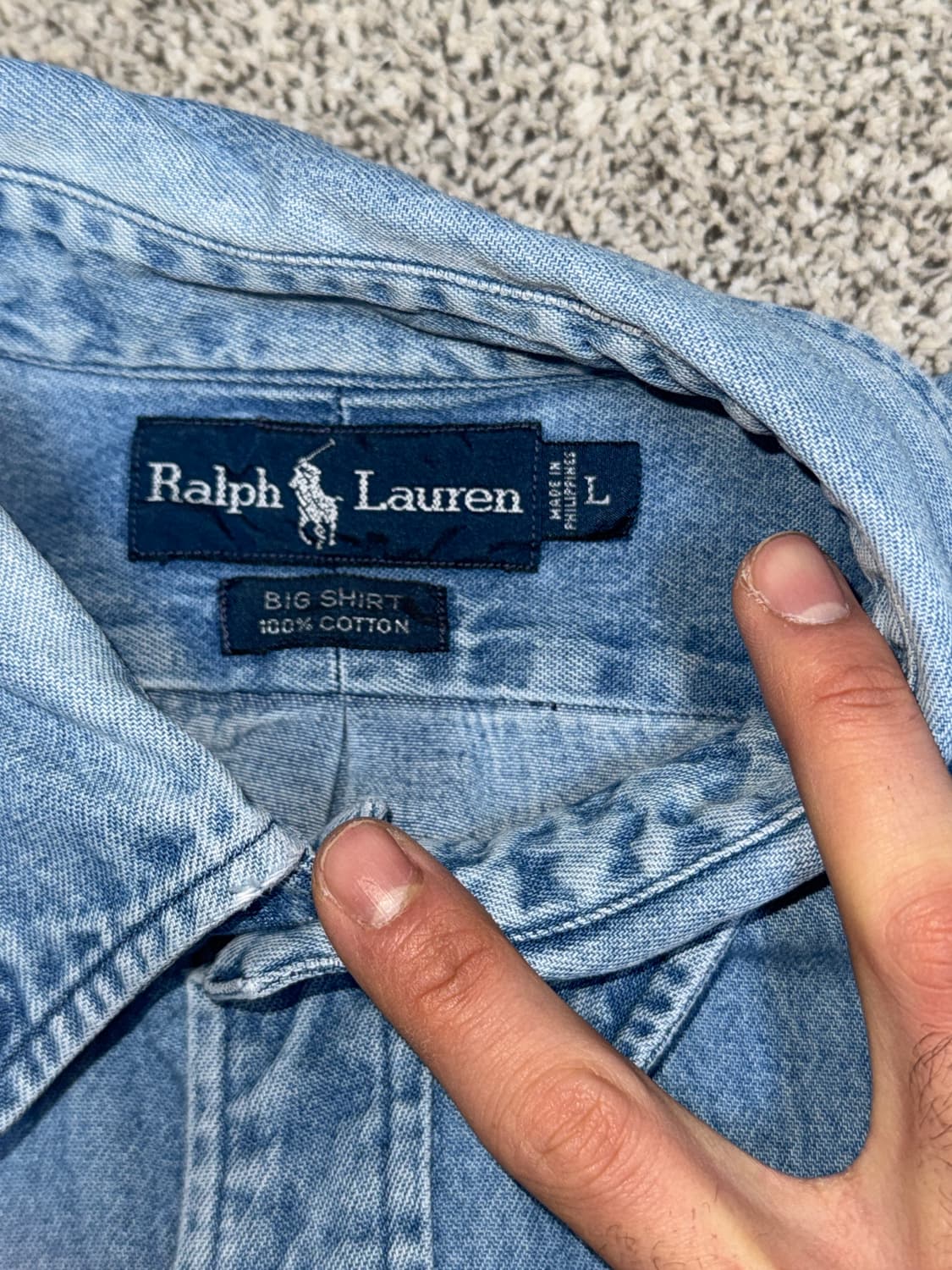 폴로 랄프로렌 데님 빅셔츠 L 상품이미지2