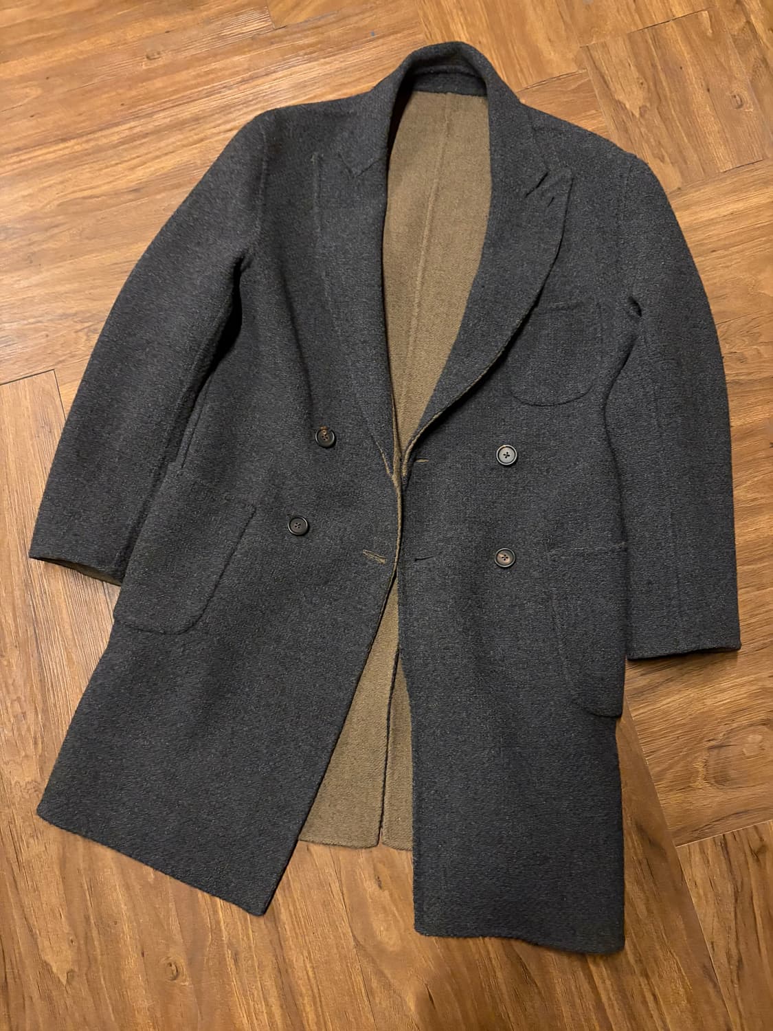 LARDINI WOOL REVERSIBLE MINIMAL COAT 상품이미지7