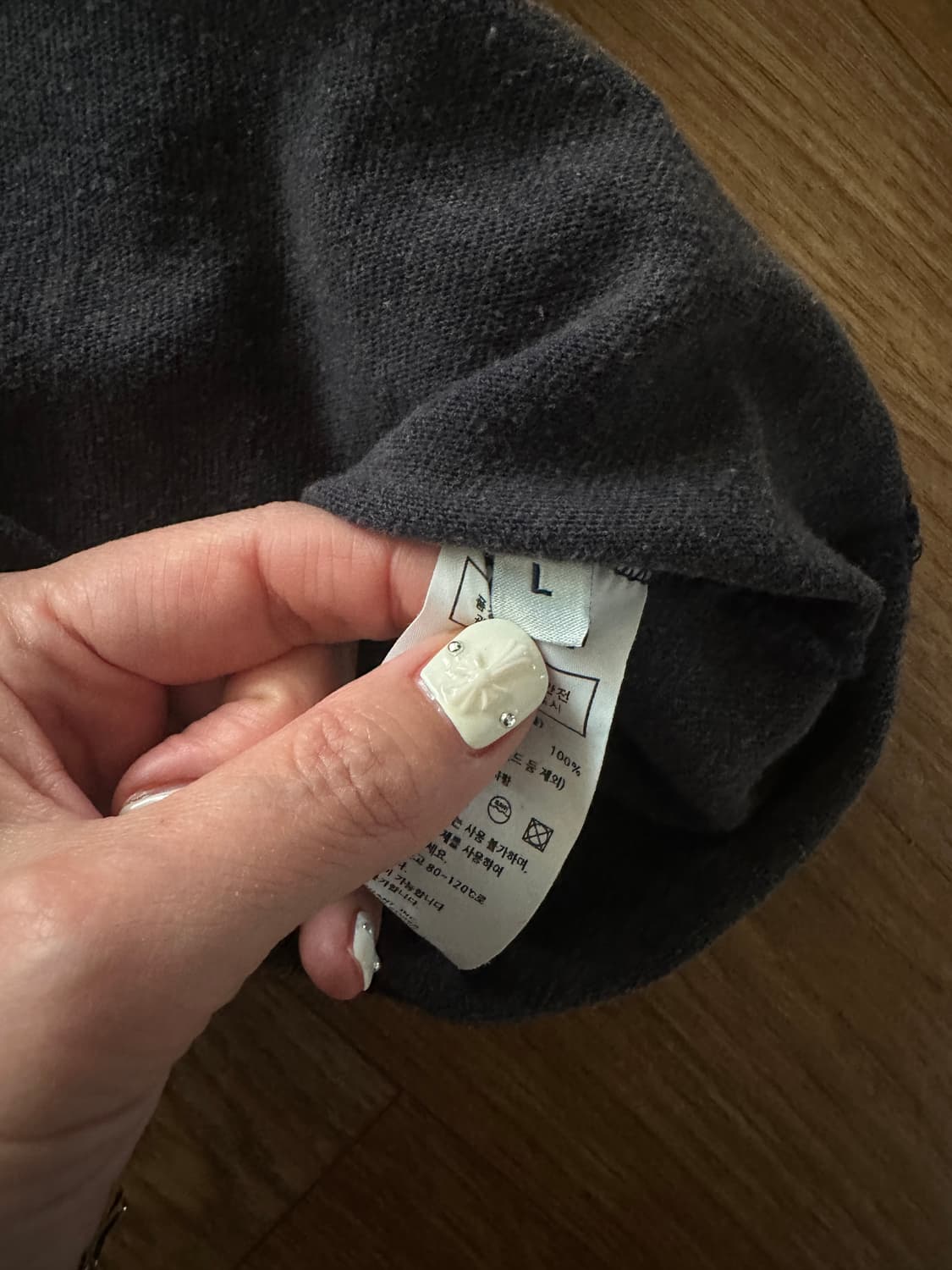 노앙 러블리 슬리브리스 티셔츠 차콜 상품이미지6