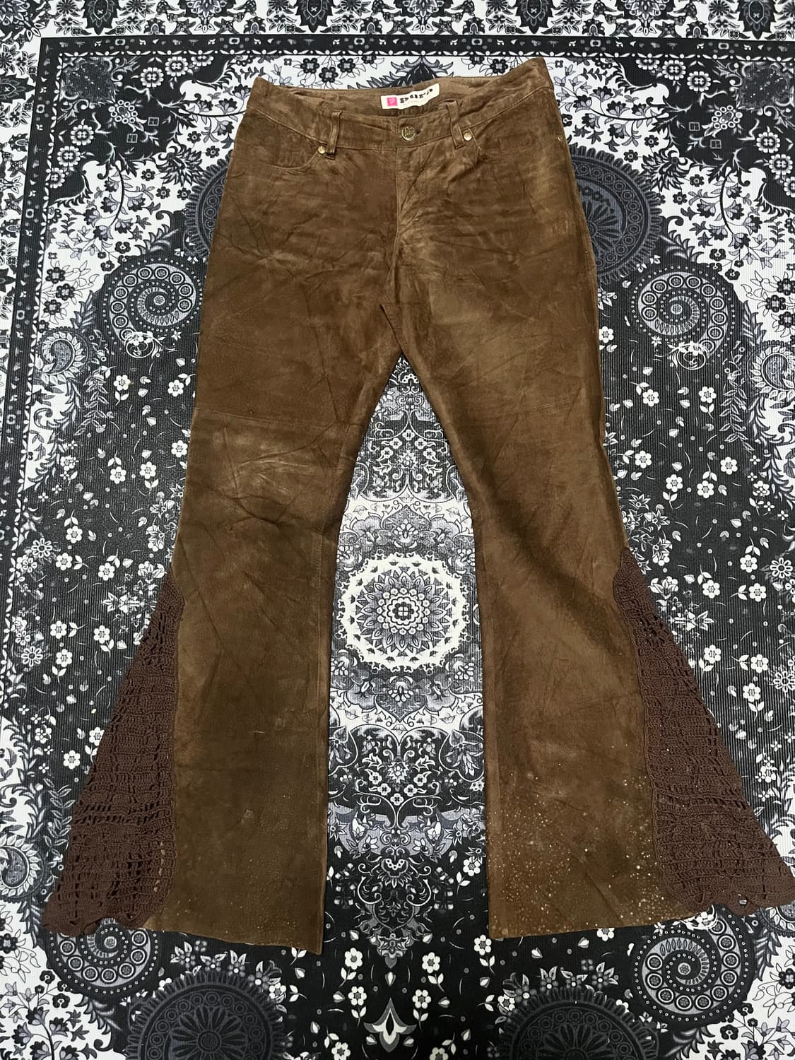 Pura 스웨이드 니트 디테일 레이어드 부츠컷 팬츠 상품이미지1