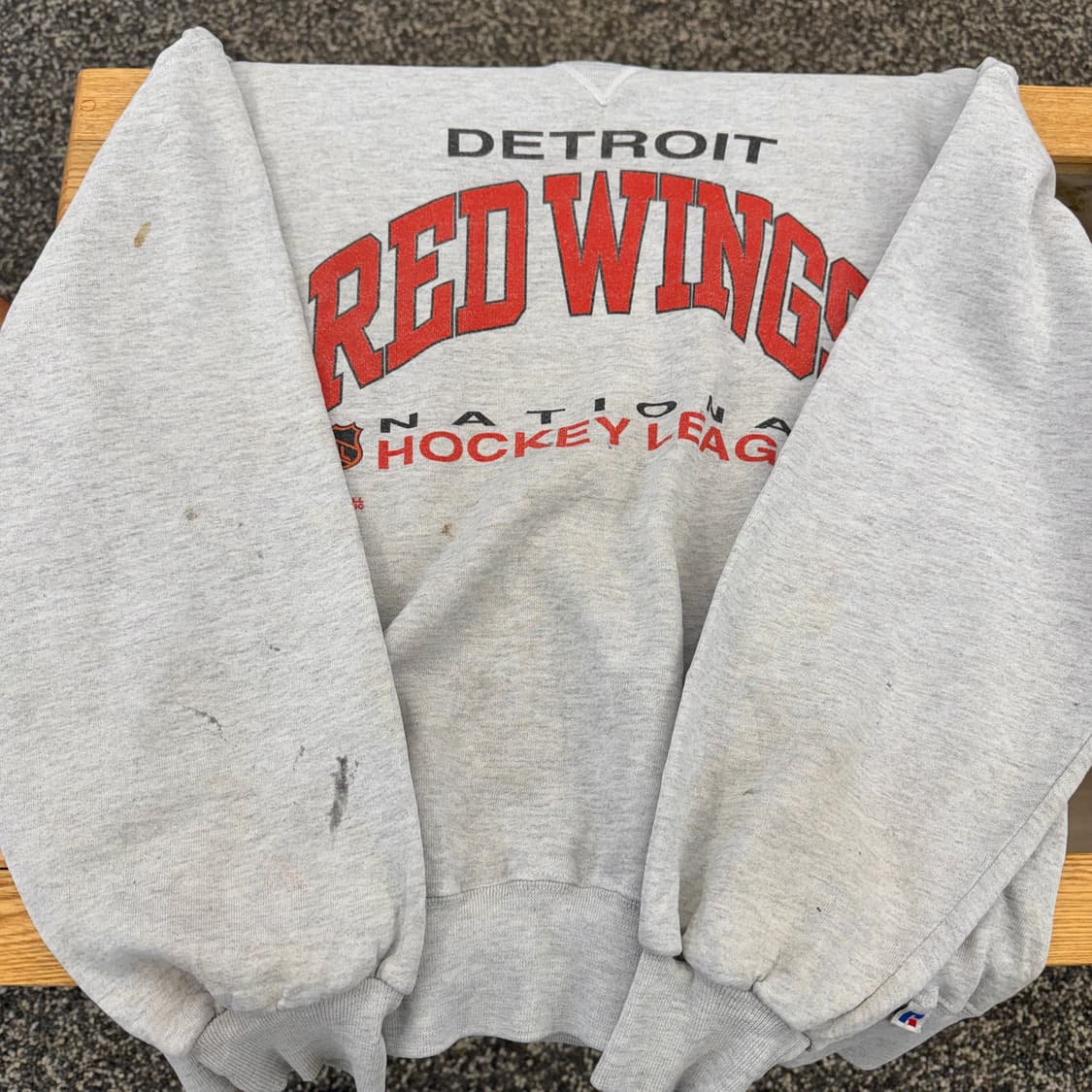 90s 러셀 빈티지 레드윙스 누더기 스웻셔츠 맨투맨 made in USA 상품이미지4