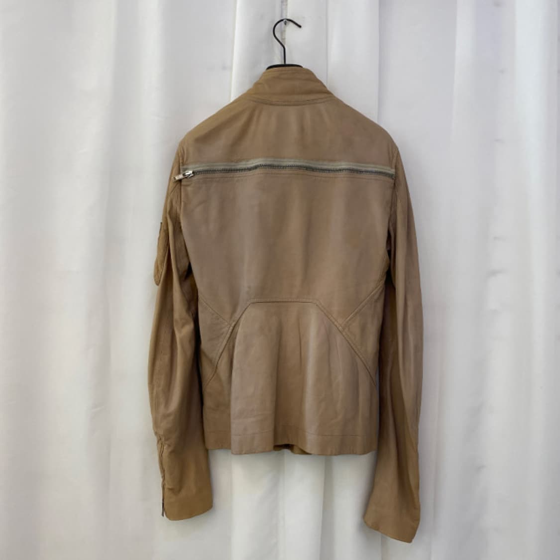 [85] 릭오웬스 베이지 램스킨 레더 자켓 XS 상품이미지5