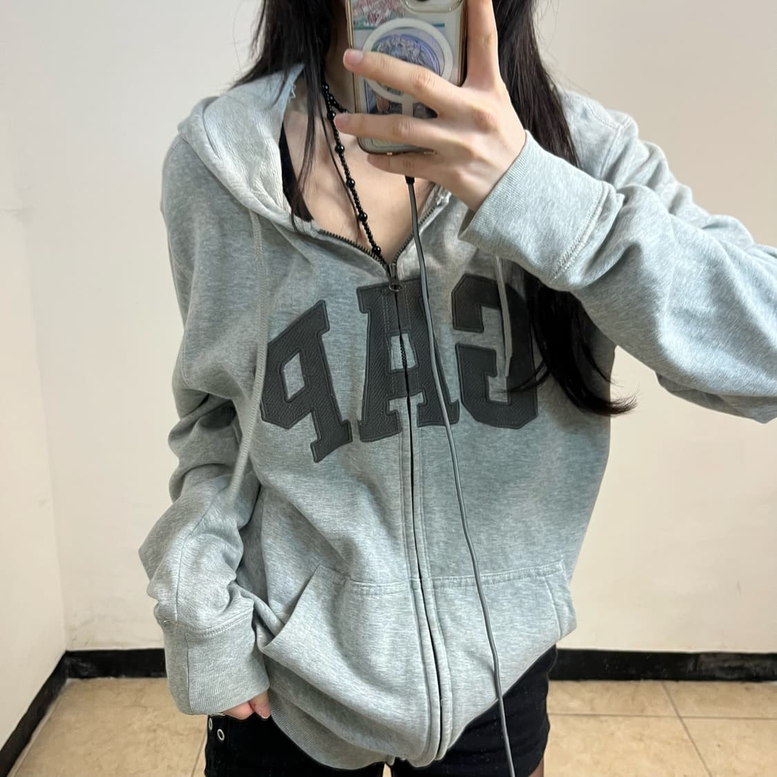 GAP grey hoodie zip-up 상품이미지3