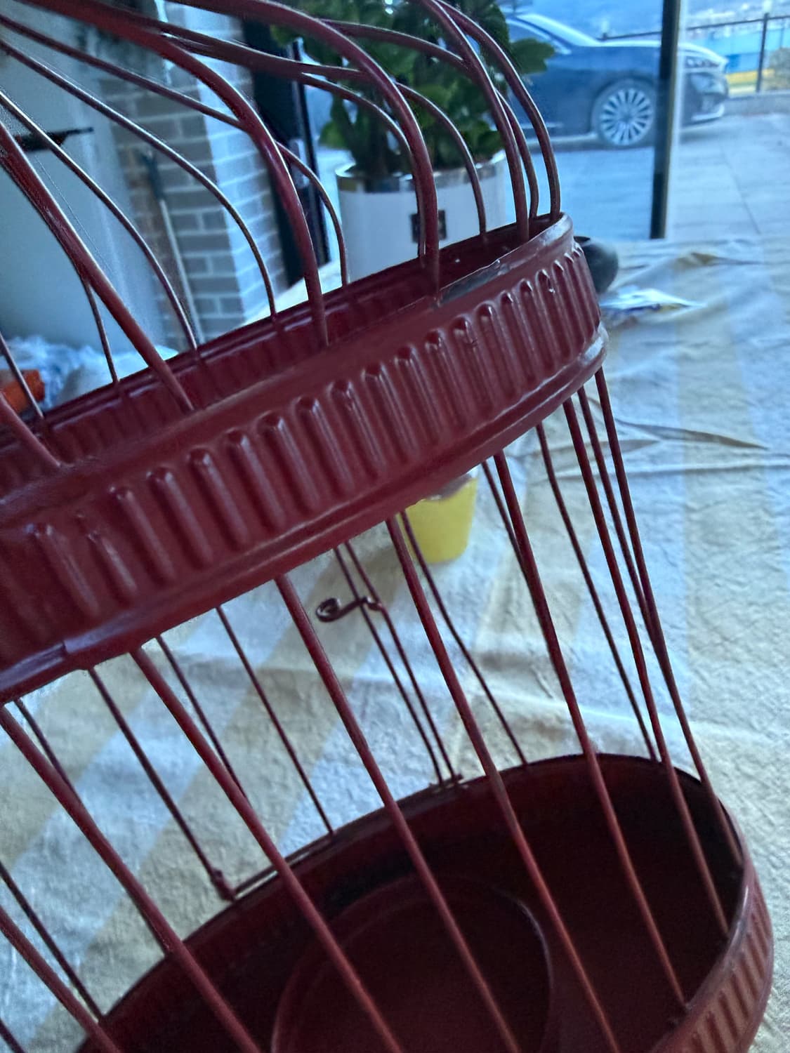 빈티지 레드 철제 새장 인테리어 소품 / 캔들 플라워 케이지 상품이미지6