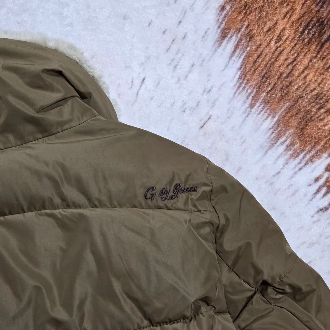 게스 퍼 카라 하이넥 패딩 점퍼 상품이미지6