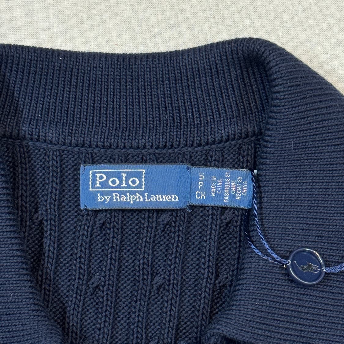 S) 폴로 랄프로렌 케이블 코튼 숏 슬리브 폴로 가디건 미사용품 상품이미지4