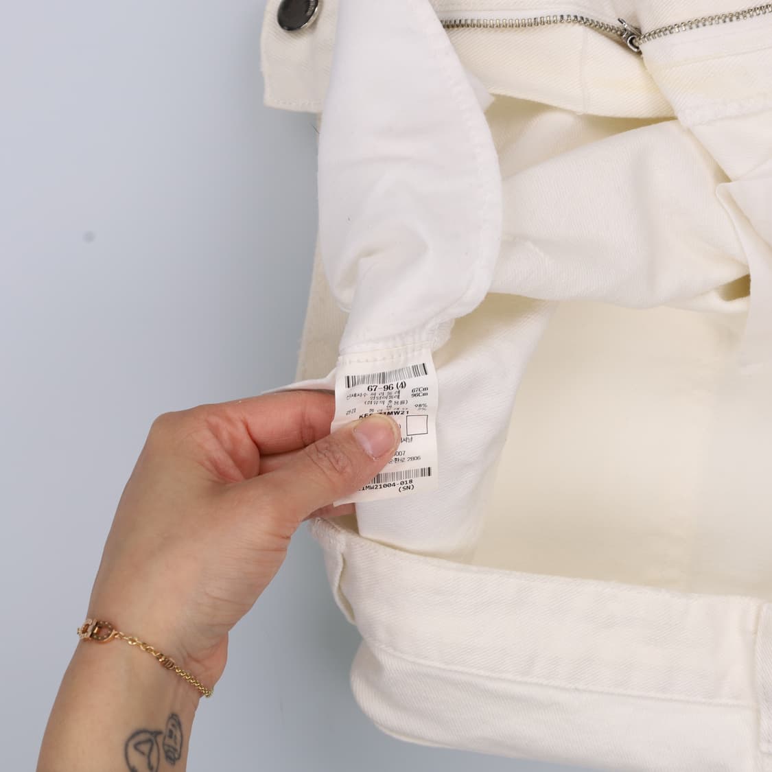 67-96 구호 여성 화이트 데님팬츠 0408H1 상품이미지6