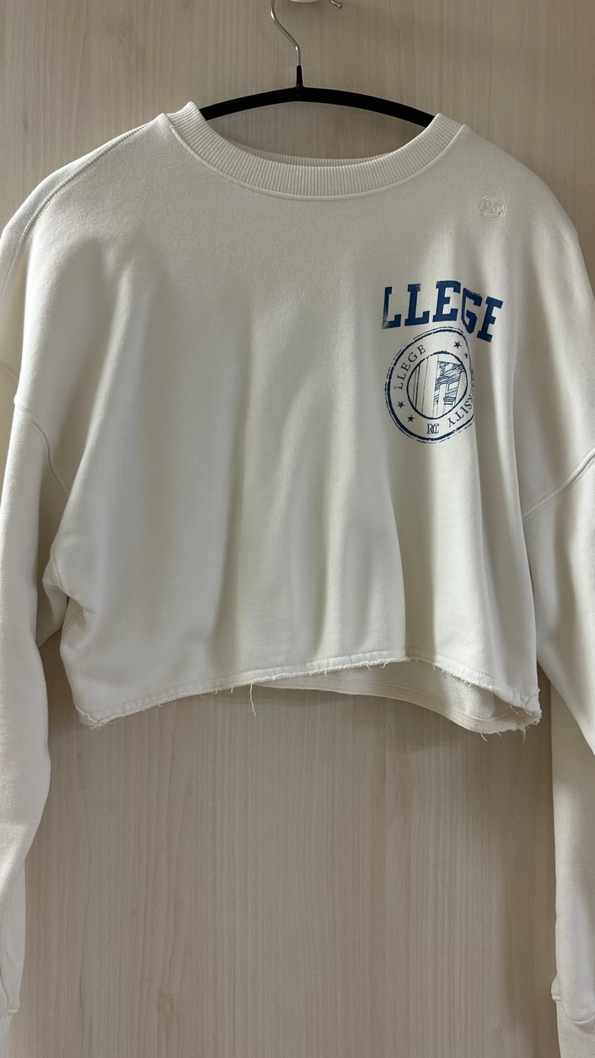 렉토 LLEGE 크롭 맨투맨 화이트 상품이미지4