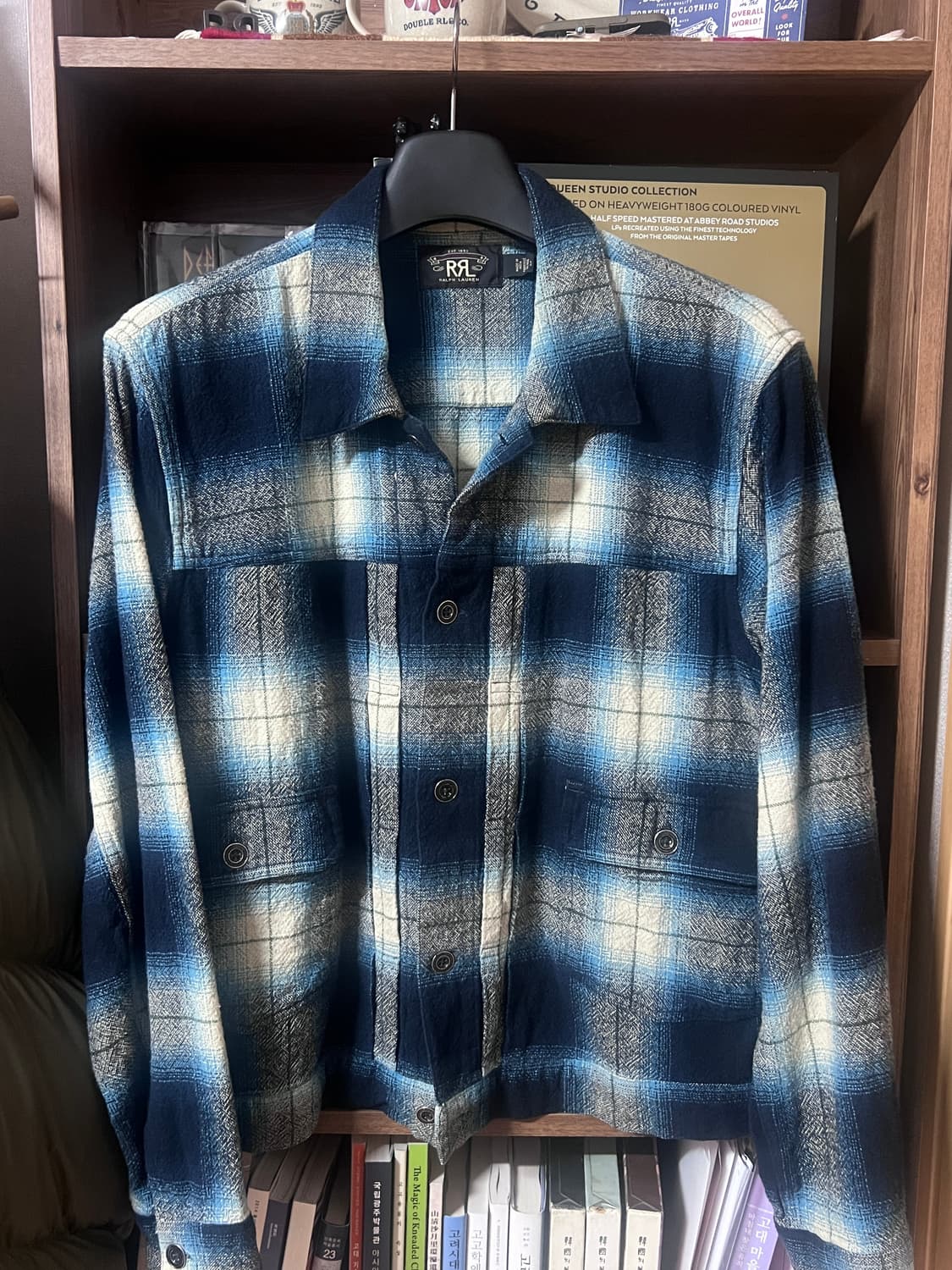 Rrl 플레이드 트러커 L / 더블알엘 체크 데님 면 자켓 상품이미지1