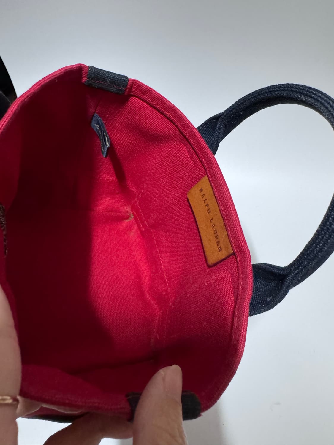 폴로 랄프로렌 캔버스 미니 토트백 레드 상품이미지3