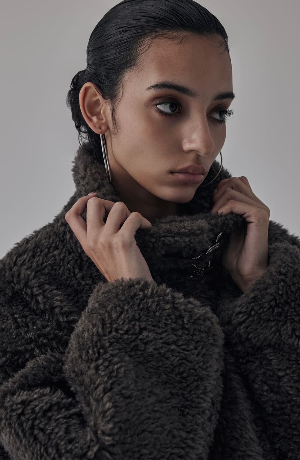 트리밍버드 메탈 훅 버튼 시어링 퍼자켓 상품이미지8