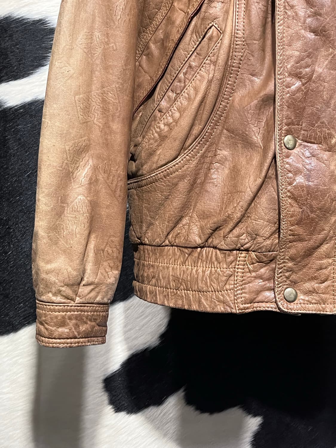 브라운 리얼 레더자켓 상품이미지5