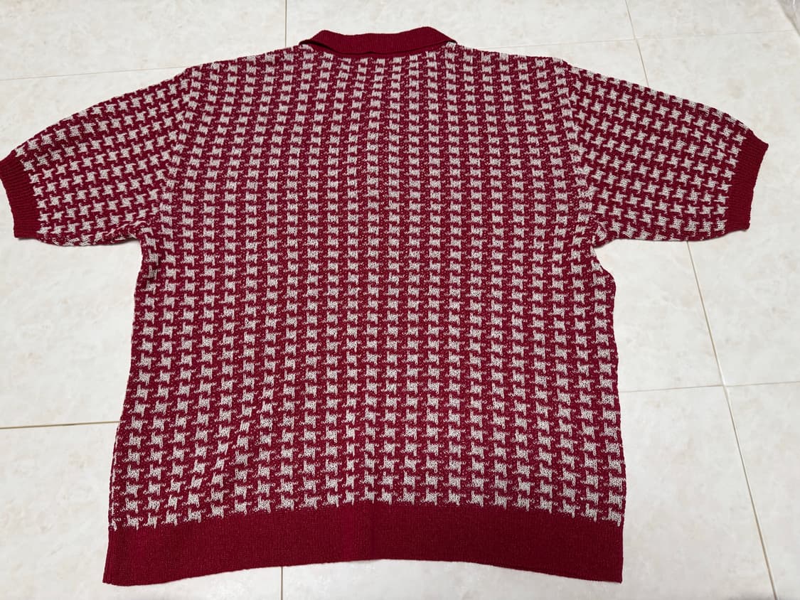 니들스 Polo Sweater - Houndstooth Red L사이즈 상품이미지4