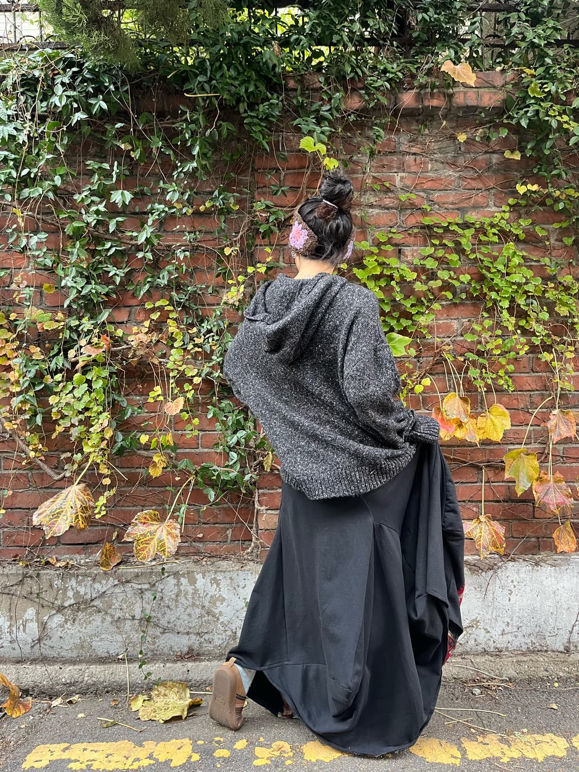 블랙 히피 패턴 포인트 벌룬 스커트 상품이미지6