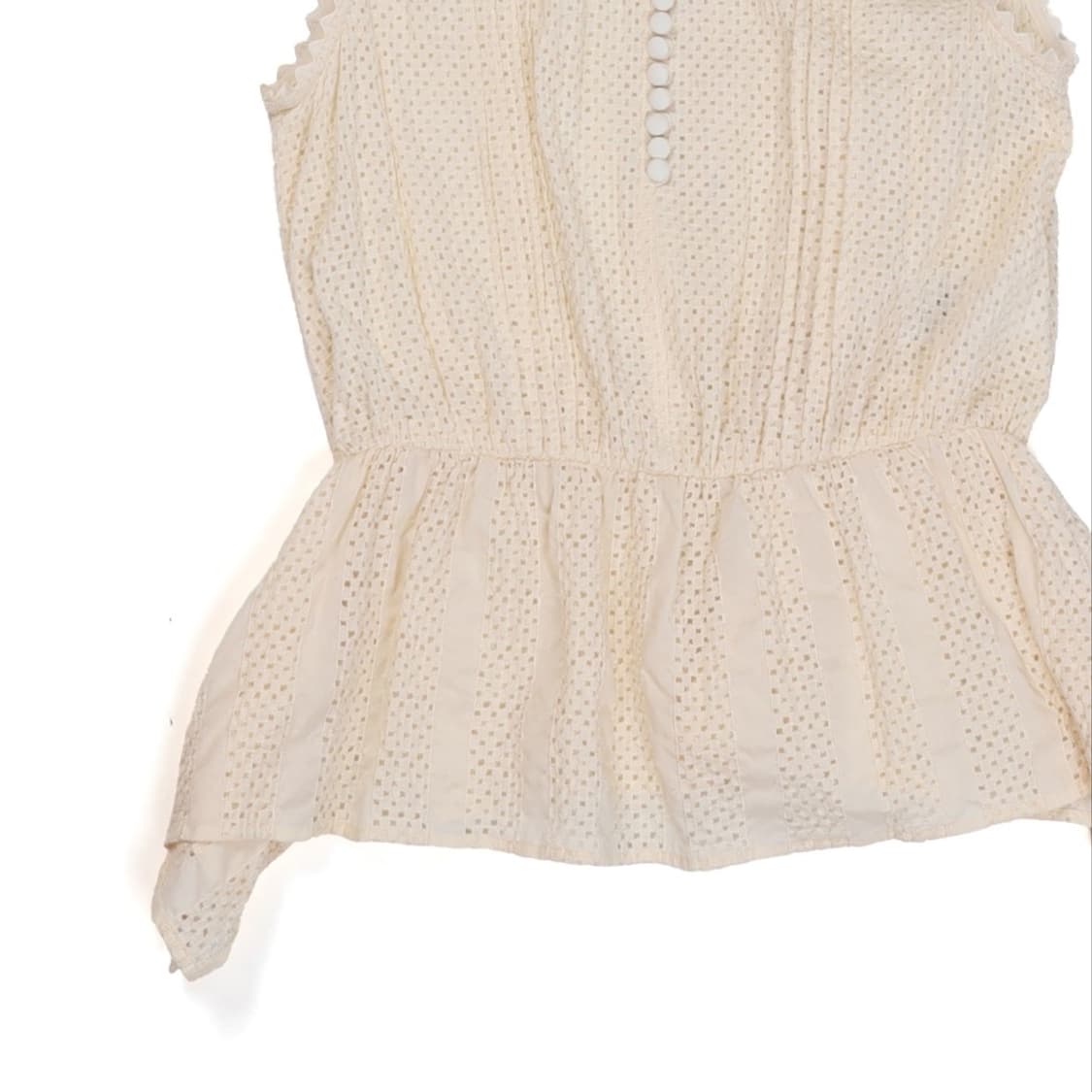 랑방 Lanvin Eyelet Lace Sleeveless Blouse 상품이미지3